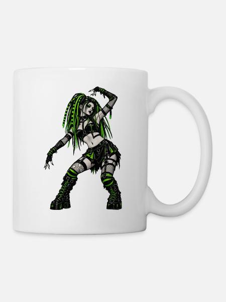 Neon-Gothic Punk Cyberlook - Tasse - Weiß