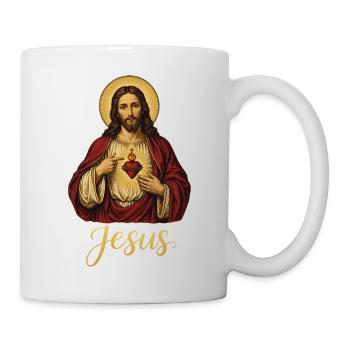 Herz Jesu Glaube an Gott - Tasse - Weiß - Rechts