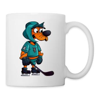 Eishockey Hund - Tasse - Weiß - Rechts