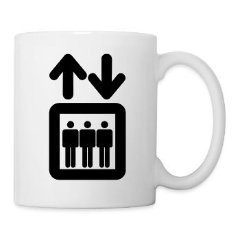 Fahrstuhl,Hochaus,Wolkenkratzer - Tasse - Weiß - Rechts