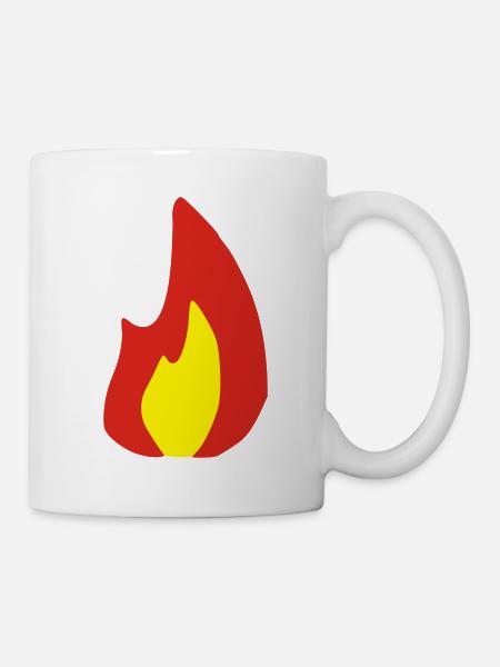 Flamme - Feuer - brennen - fire - Tasse - Weiß