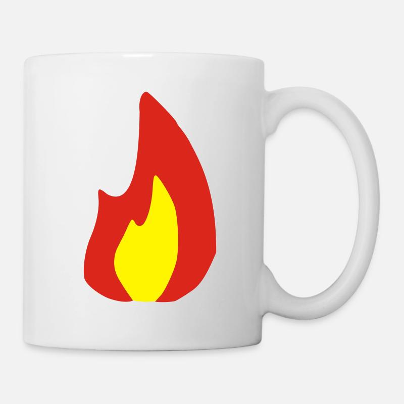 Fire - Flame - Hot - Burn - Mug - white