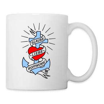 Glaube Liebe Hoffnung tall colored - Tasse - Weiß - Rechts