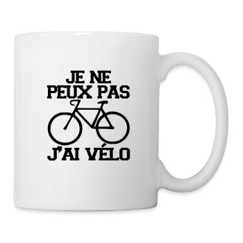 je ne peux pas j'ai vélo citations,cycliste - Mug blanc - blanc - Droite