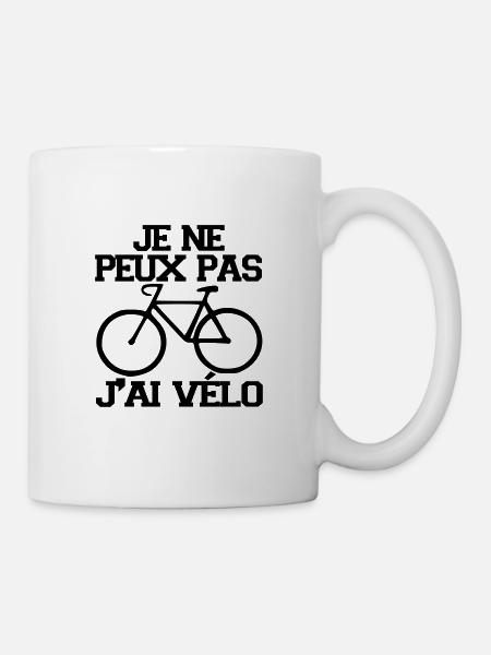 je ne peux pas j'ai vélo citations,cycliste - Mug blanc - blanc