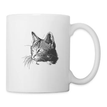 Cat - Drawing - Mug - white - Right