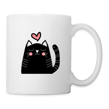 Katze Katzen Mietze Liebeskatze als Geschenk - Tasse - Weiß - Rechts