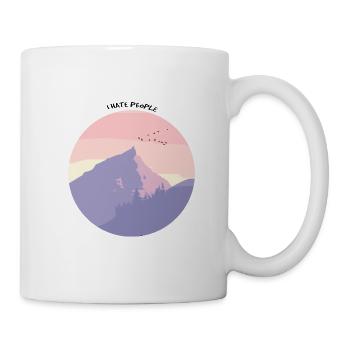 Hate People Bergpanorama - Tasse - Weiß - Rechts