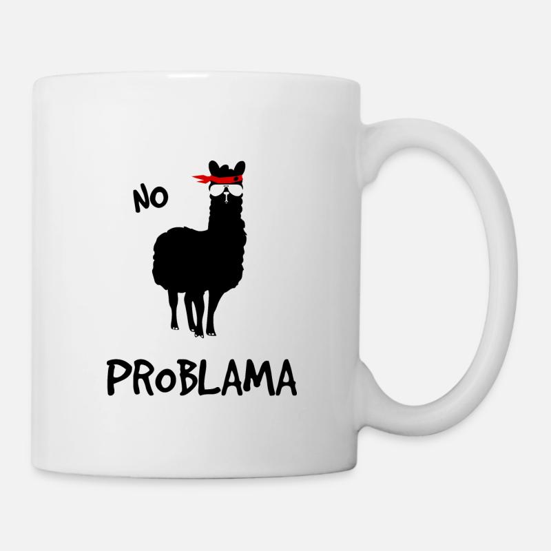No Problama schwarz - Tasse - Weiß