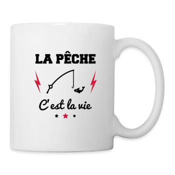 Angeln ist Leben, Angelgeschenk, Angeln - Tasse - Weiß - Rechts