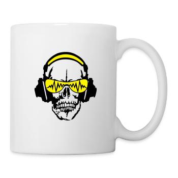egaliseur casques dj crane tete mort 5 - Mug blanc - blanc - Droite