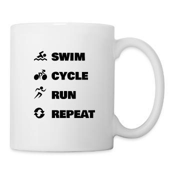 Triathlon - swim, cycle, run, repeat Training - Mug - white - Right