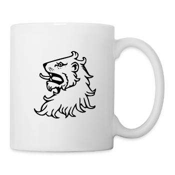 Heraldischer Löwe Löwenkopf Wappen Tier - Tasse - Weiß - Rechts