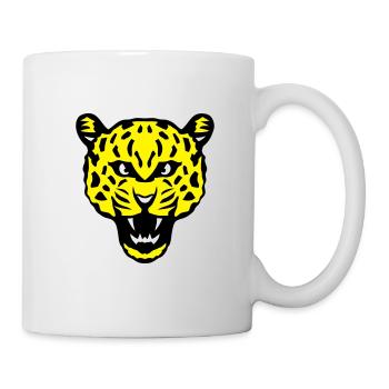 head leopards wild animals - Mug - white - Right