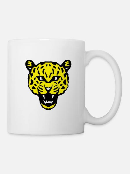 Kopf Leoparden wilde Tiere - Tasse - Weiß