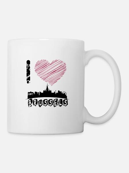 Bruxelles - Brülles - UE - Europe - Chemise - Mug blanc - blanc