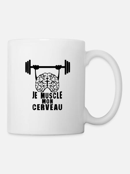 muscle cerveau cervelle citation haltere - Mug blanc - blanc