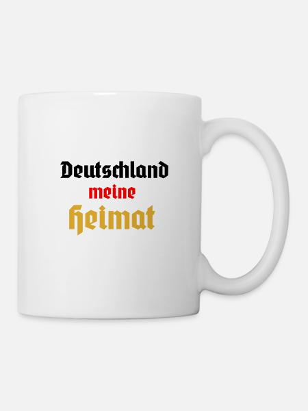 Deutschland meine Heimat - in schwarz rot gold - Tasse - Weiß
