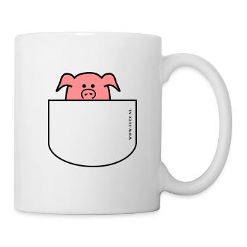 Pig comes out of the pocket - Mug - white - Right