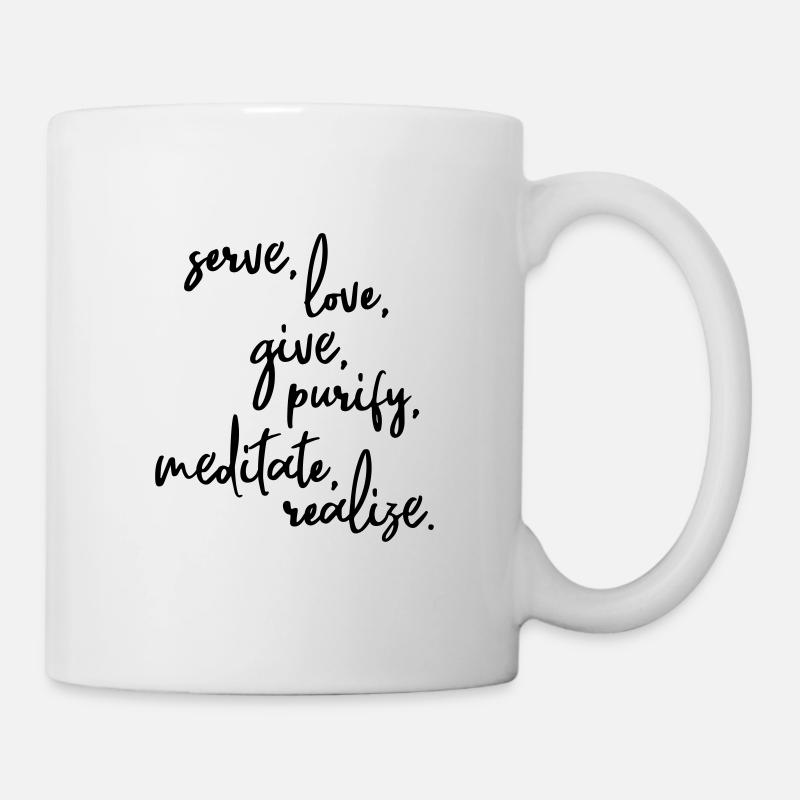 Serve Love Give Purify Meditate Realize - Mug - white