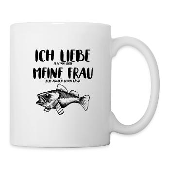Ich liebe meine frau angler angeln - Tasse - Weiß - Rechts