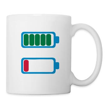 battery charge low battery empty fatigue - Mug - white - Right