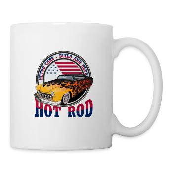 hot rod logo vintage American car muscle dra - Mug - white - Right