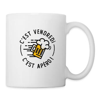 C'est vendredi c'est apéro cadeau ! noel humour - Mug blanc - blanc - Droite