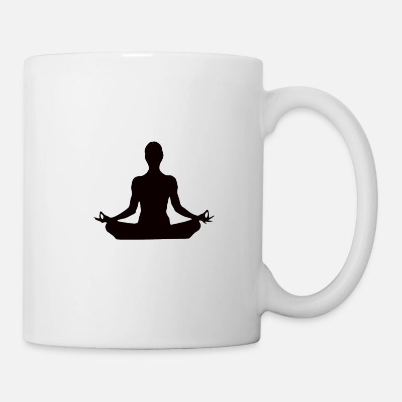 Yoga de la position du Lotus - Mug blanc - blanc