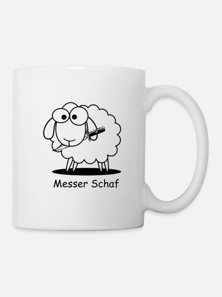 Messer Schaf Geschenk Geburtstag - Tasse - Weiß