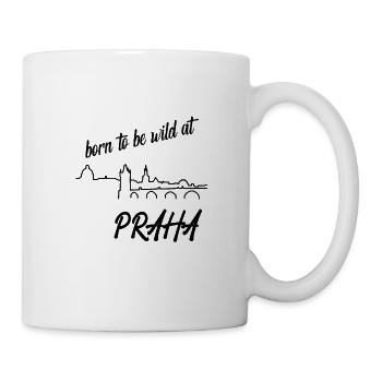 Prague Prague Prague né pour être sauvage Shirt Skyline - Mug blanc - blanc - Droite