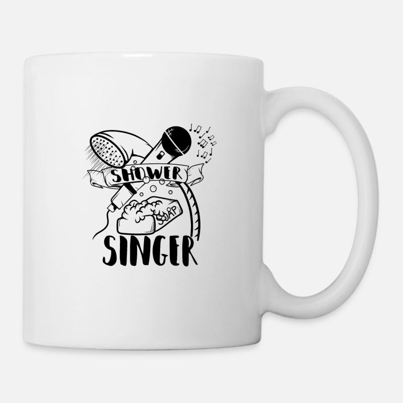 Chanteur de douche chanter sous la douche - Mug blanc - blanc