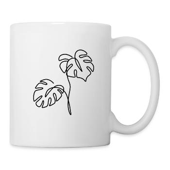 MONSTERA LINE ART | Plantes Plantes plantes plante - Mug blanc - blanc - Droite