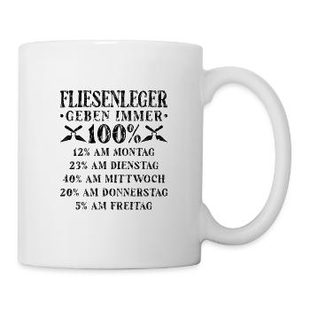 Fliesenleger - Tasse - Weiß - Rechts
