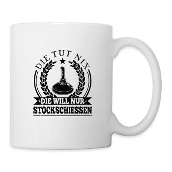 Stockschießen Spruch Lustig Eisstock Stocksport - Tasse - Weiß - Rechts