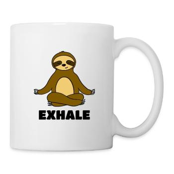 Yoga Paresseux, Expiration, Yoga - Mug blanc - blanc - Droite