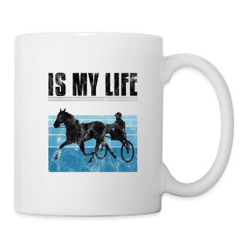 Is my life Trabreiter Trabrennen Trabreiten Retro - Tasse - Weiß - Rechts
