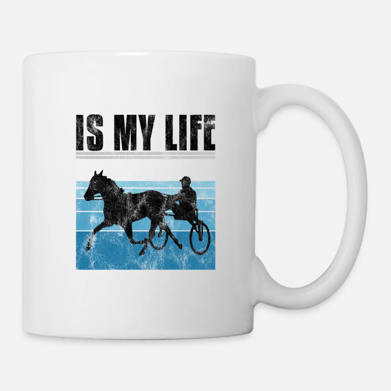 Ma vie est-elle Trabreiter Trabrennen Trabreiten Retro - Mug blanc - blanc