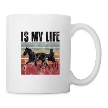 Is my life Trabreiter Trabrennen Trabreiten Retro - Tasse - Weiß - Rechts