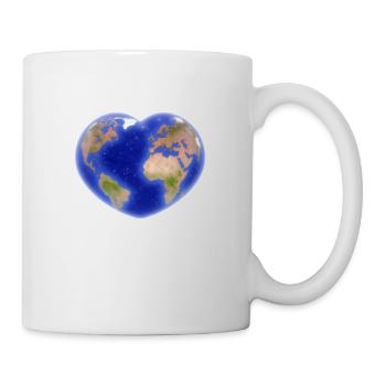 Earth Heart Heart Heart Gift Idea Planet Geography - Mug - white - Right