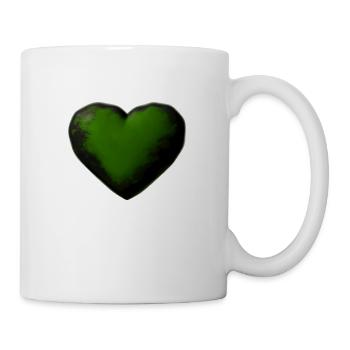 Coeur vert foncé vert foncé idée cadeau - Mug blanc - blanc - Droite