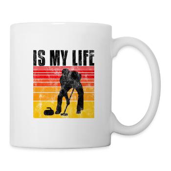Curling is my life Curler Eisstockschießen Retro - Mug - white - Right