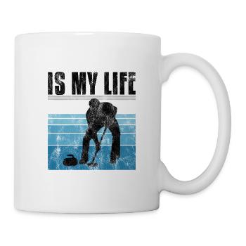 Le curling est ma vie Curler Bavarois curling rétro - Mug blanc - blanc - Droite