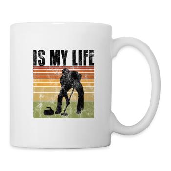 Curling is my life Curler Eisstockschießen Retro - Mug - white - Right