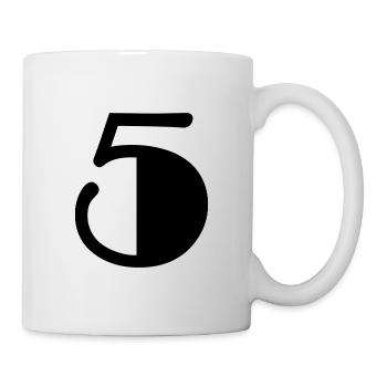 5. 5 JAHRE. 5-JÄHRIGES JUBILÄUM. GEBURTSTAG 5 JAHRE. 5 - Tasse - Weiß - Rechts