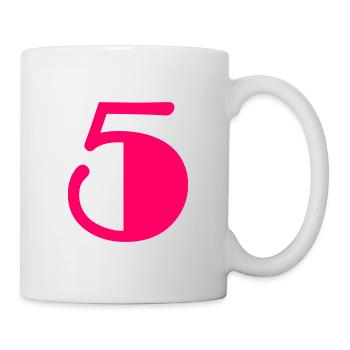 5. 5 JAHRE. 5-JÄHRIGES JUBILÄUM. GEBURTSTAG 5 JAHRE - Tasse - Weiß - Rechts