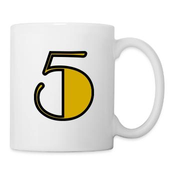 5. 5 JAHRE. 5-JÄHRIGES JUBILÄUM. GEBURTSTAG 5 JAHRE - Tasse - Weiß - Rechts