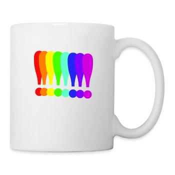 Point d’exclamation Idée cadeau colorée Couleurs arc-en-ciel - Mug blanc - blanc - Droite