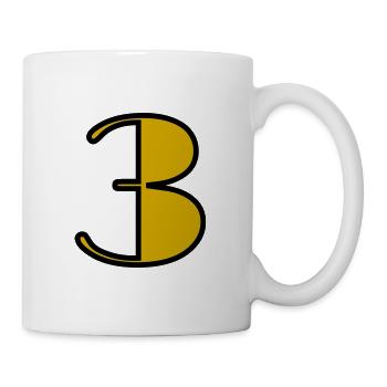 3. 3 JAHRE. 3. JUBILÄUM. GEBURTSTAG 3 JAHRE - Tasse - Weiß - Rechts