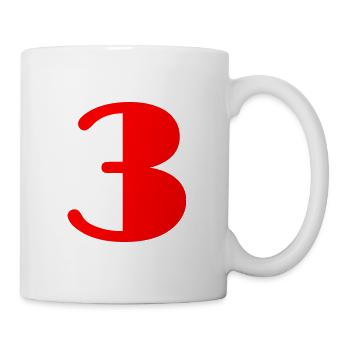 3. 3 JAHRE. 3. JUBILÄUM. GEBURTSTAG 3 JAHRE - Tasse - Weiß - Rechts